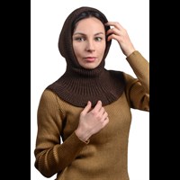 Шапка-капюшон с воротником-манишка 3 в 1, цвет КОРИЧНЕВЫЙ 1597371810